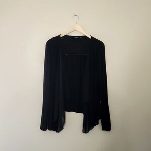 Apt. 9 Size XL Black Light Rayon Long Sleeve Handkerchief Cardigan